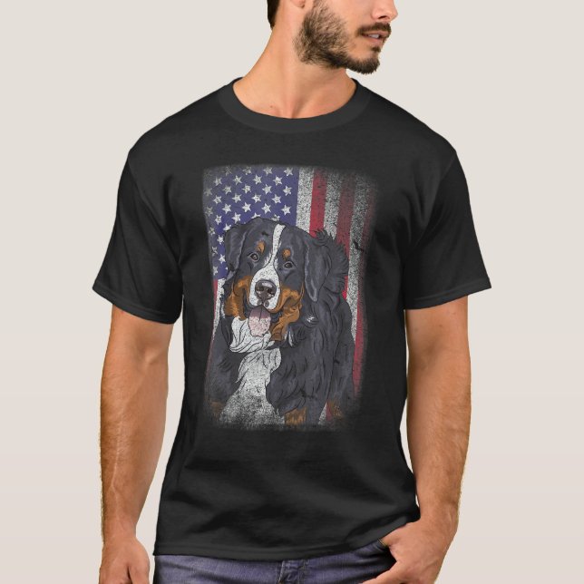 T-shirt Patriotic USA Flag Australian Shepherd for Lab Own (Devant)