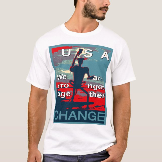 T-shirt Patriotic USA Hope Graphisme Art Design (Devant)