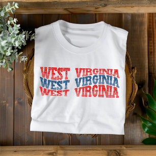 T-shirt Patriotic West Virginia Red and Blue Boho