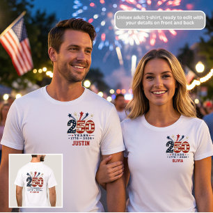T-Shirt Patriotique 250 Ans Anniversaire 1776-2026