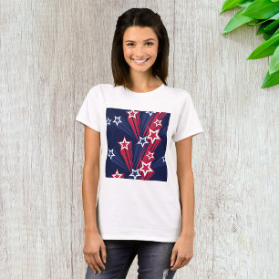 T-shirt Patriotique 4 juillet Étoiles Rouge Blanc Et Bleu