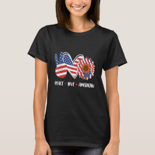 T-shirt Patriotique 4 juillet Paix Aimer Amérique 2