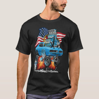 T-shirt Patriotique 60s Muscle Car drôle Dragster USA Hotr