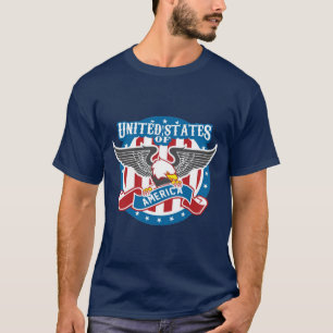 T-Shirt Patriotique Aigle Américain États-Unis d'A