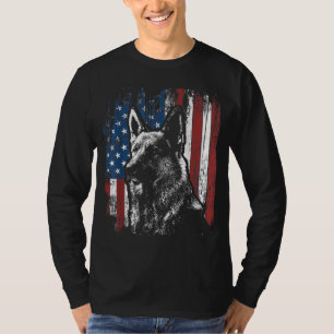 T-shirt Patriotique allemand berger américain Drapeau cade