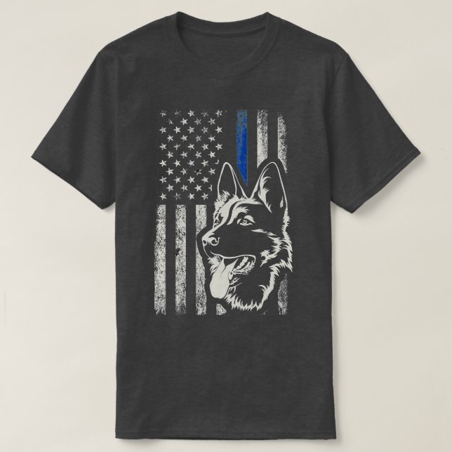 T-shirt Patriotique Allemand Berger K9 Unité Mince Ligne B (Design devant)