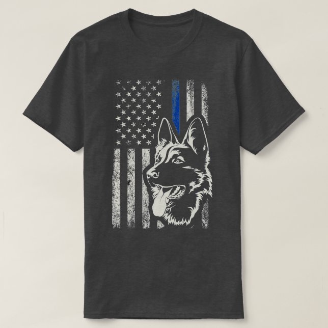 T-shirt Patriotique Allemand Berger K9 Unité Mince Ligne B (Design devant)