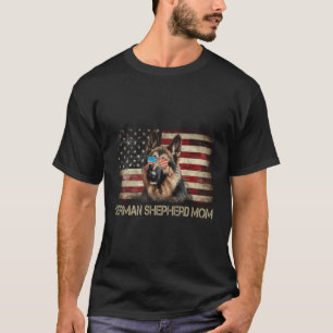 T-shirt Patriotique Allemand Berger Maman Drapeau Américai
