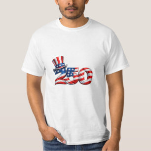 T-Shirt Patriotique America 250 Chapeau Oncle Sam