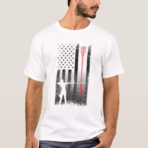 T-shirt Patriotique Américain Drapeau Chasse Bow Cadeau