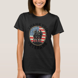T-shirt Patriotique Américain Drapeau Merci vétéran Vet