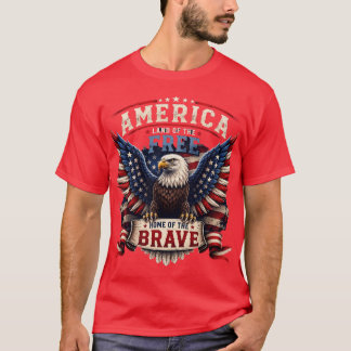 T-shirt patriotique américain Eagle 4 juillet Desi