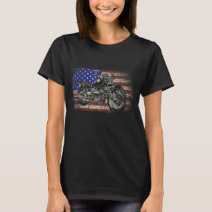 T-shirt Patriotique American Motorcycle Rider Cadeau US Dr
