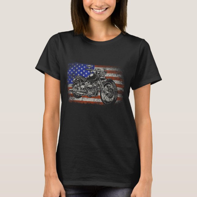 T-shirt Patriotique American Motorcycle Rider Cadeau US Dr (Devant)
