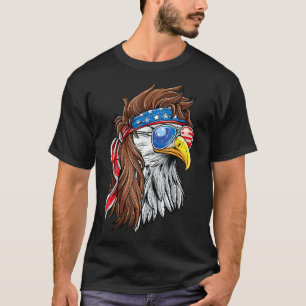 T-shirt Patriotique Bald Eagle Mullet États-Unis Drapeau a