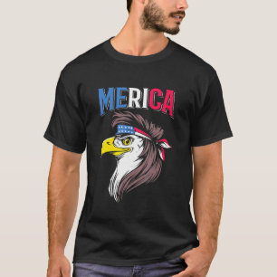 T-shirt Patriotique Bald Eagle Mullet États-Unis Drapeau a