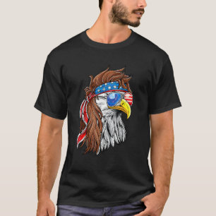 T-shirt Patriotique Bald Eagle Mullet États-Unis Drapeau a
