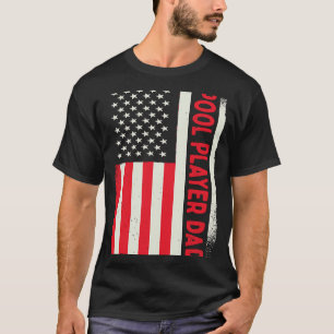 T-shirt Patriotique Billard Entraîneur Snooker 8 Ball Pool