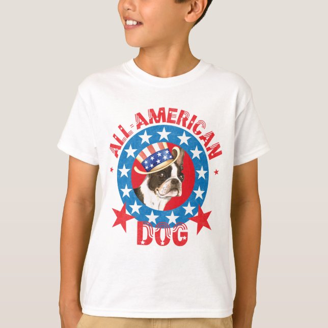 T-shirt Patriotique Boston Terrier (Devant)