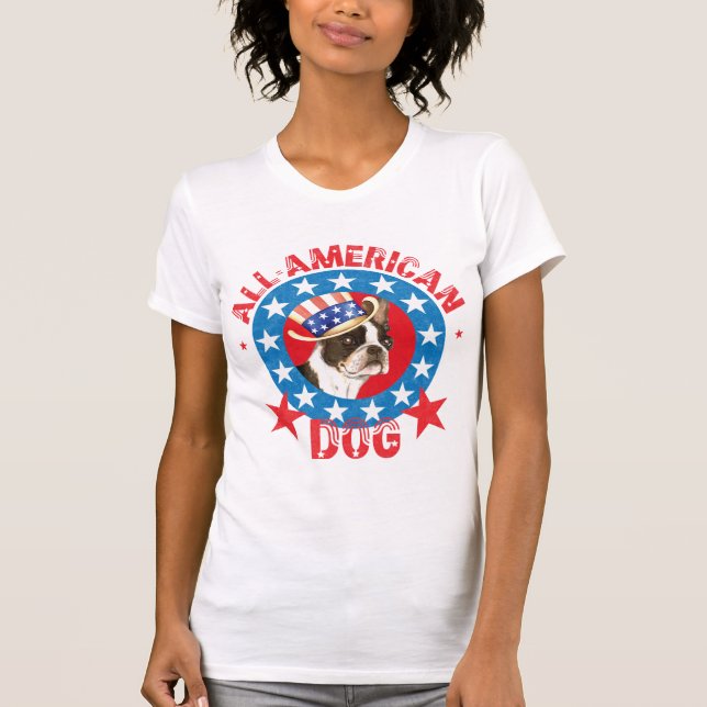 T-shirt Patriotique Boston Terrier (Devant)