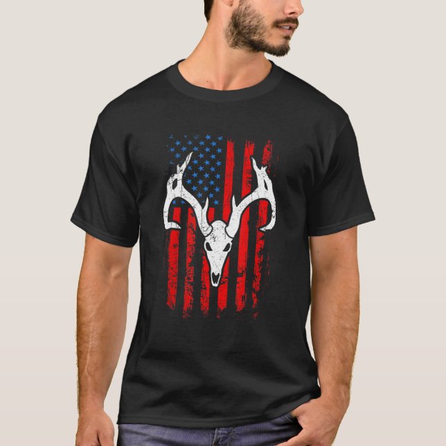 T-shirt Patriotique Bowhunting Hunter Deer Hunter Hunter A (Devant)
