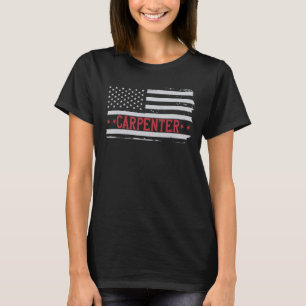 T-shirt Patriotique Carpenter USA Drapeau Boiserie ébénist