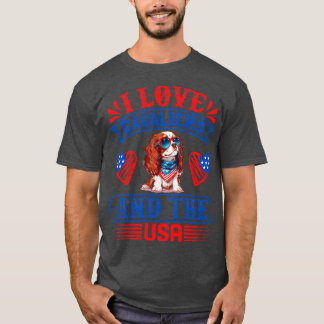 T-shirt Patriotique Cavalier roi Charles Spaniel Chien