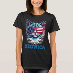 T-shirt Patriotique Chat Sungles Drapeau Américain 4 juill