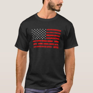 T-shirt Patriotique Chemin de fer américain Drapeau Locomo