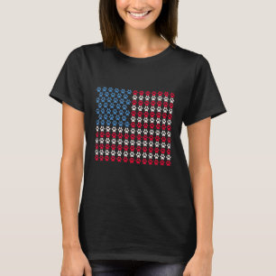 T-shirt Patriotique Chien Paw America Drapeau Indépendance
