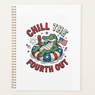 T-shirt patriotique Chill The Fourth Out Alligator