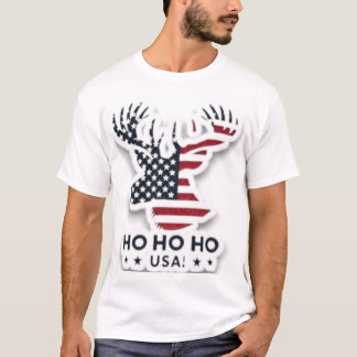 T-shirt Patriotique Christmas Reindeer USA Drapeau Design