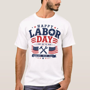 T-shirt patriotique de la fête du Travail Travai