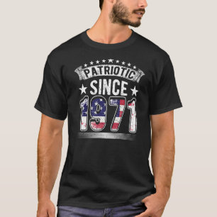 T-shirt Patriotique Depuis 1971, Né En 1971, US Flag & USA