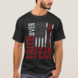 T-shirt Patriotique dévot USA Drapeau Croix foi sur la peu