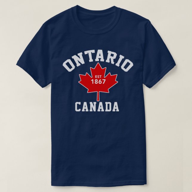 T-shirt patriotique d'Ontario Canada Est.1867 (Design devant)