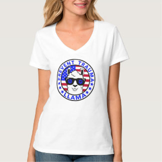 T-shirt Patriotique Empêcher le traumatisme Llama Femmes V