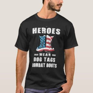 T-shirt Patriotique Fiers Héros Portent Le Combat Boots Us