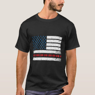 T-shirt Patriotique Fitness Trainer Usa American Drapeau B