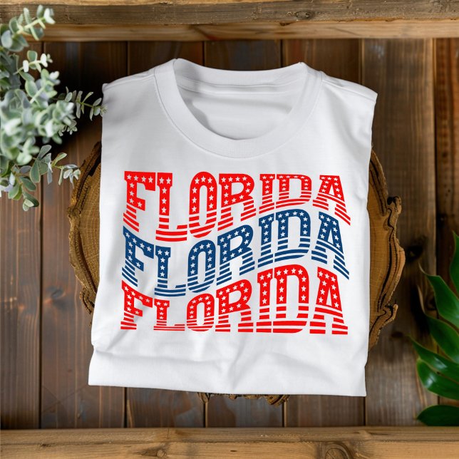 T-shirt Patriotique Florida Rouge et Bleu Boho (Créateur téléchargé)