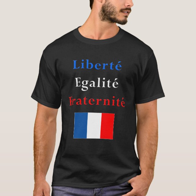 T-shirt patriotique français - égalité de liberté… (Devant)