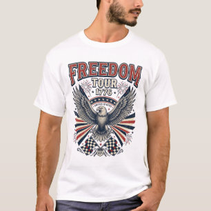 T-shirt patriotique Freedom Tour 1776 Vintage Eagl