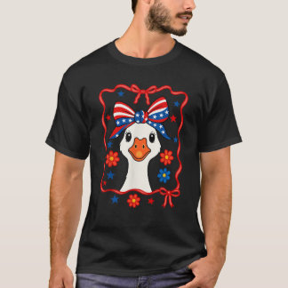 T-shirt Patriotique Funny Goose America Happy 4 juillet Co