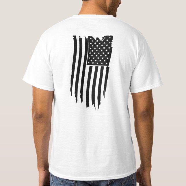 T-shirt *~* Patriotique Grunge American - Modern USA Flag (Dos)