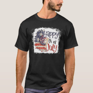 T-shirt Patriotique Happy 4 juillet Sunflower US USA Ameri
