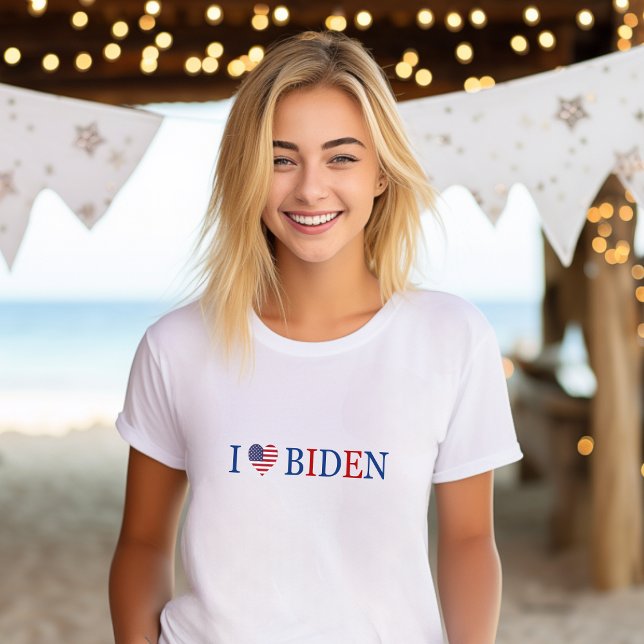 T-shirt Patriotique I Heart Love Joe Biden Drapeau (Créateur téléchargé)