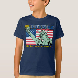 T-shirt Patriotique-indivisible-Liberté et Justice pour to