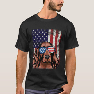T-shirt Patriotique irlandais Setter Chien Drapeau américa