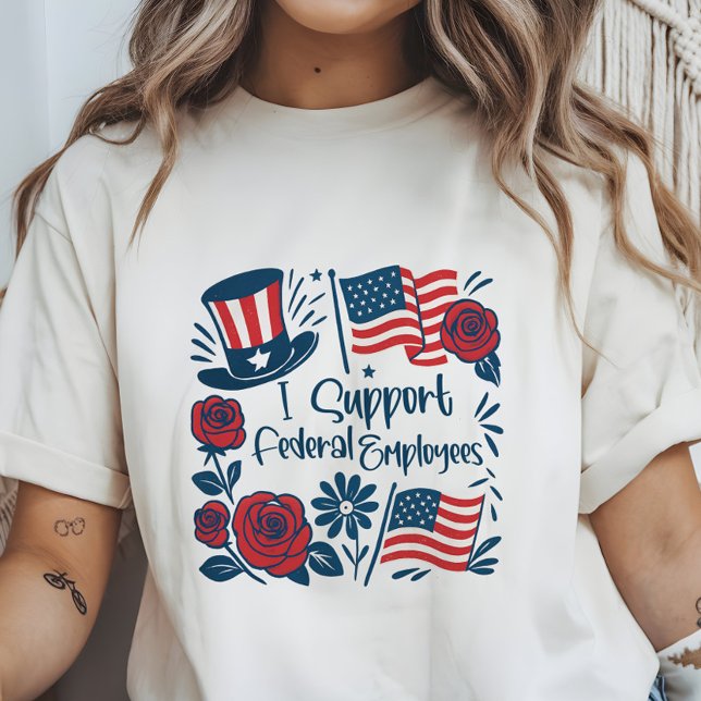 T-shirt Patriotique Je soutiens Les Employés Fédéraux, Tra (Créateur téléchargé)