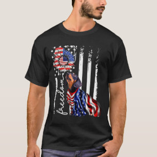 T-shirt Patriotique Le Juillet Weiner Dachshund chien libe